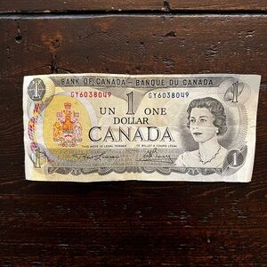 Canada One Dollar Banknote - Vintage 1973